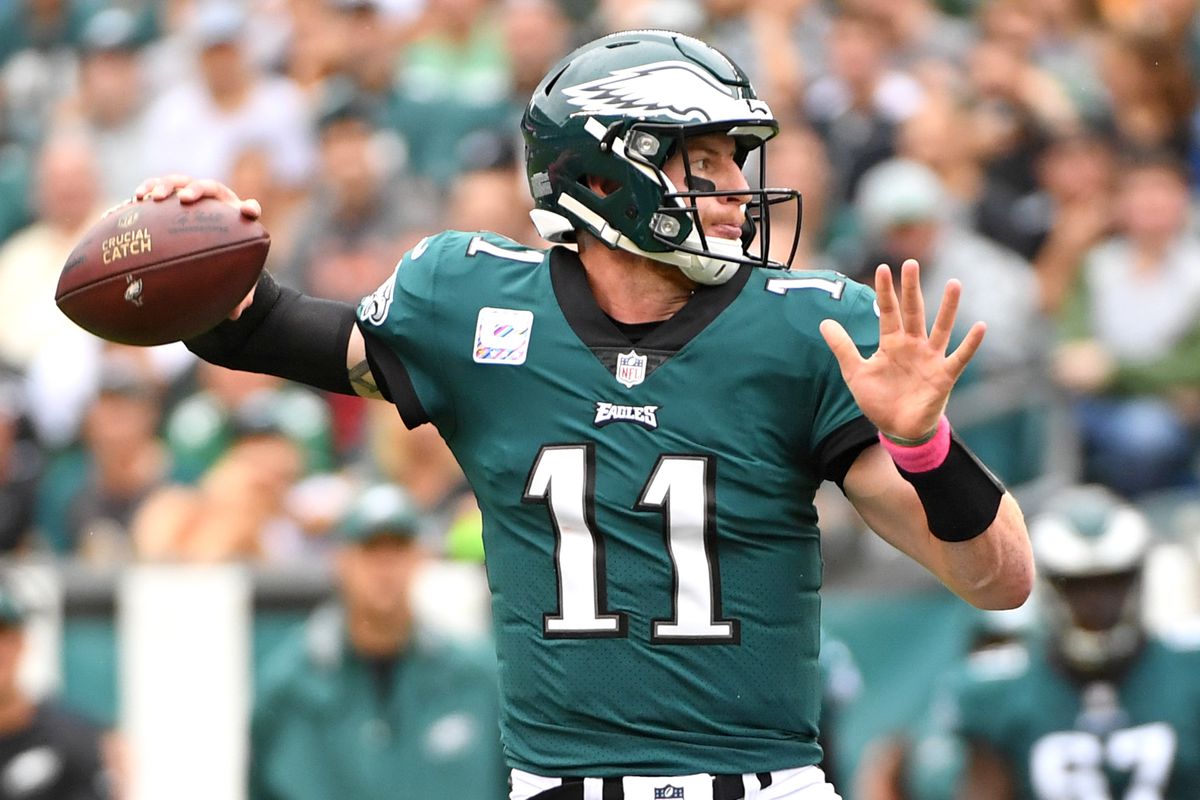 Carson Wentz prepares to fire