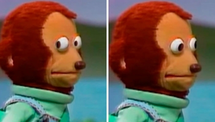 monkey puppet side eye borderless